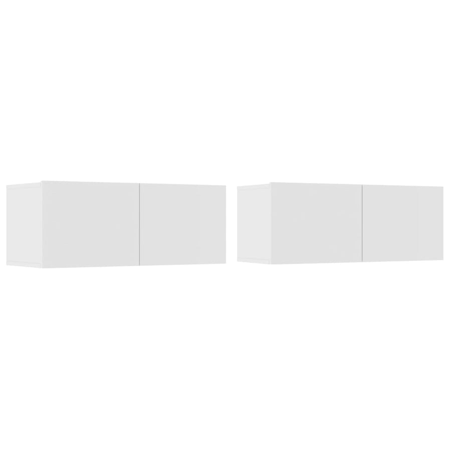 -Delige Tv-Meubelset Bewerkt Hout 100 x 30 x 30 cm Wit
