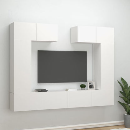 -Delige Tv-Meubelset Bewerkt Hout 100 x 30 x 30 cm Wit