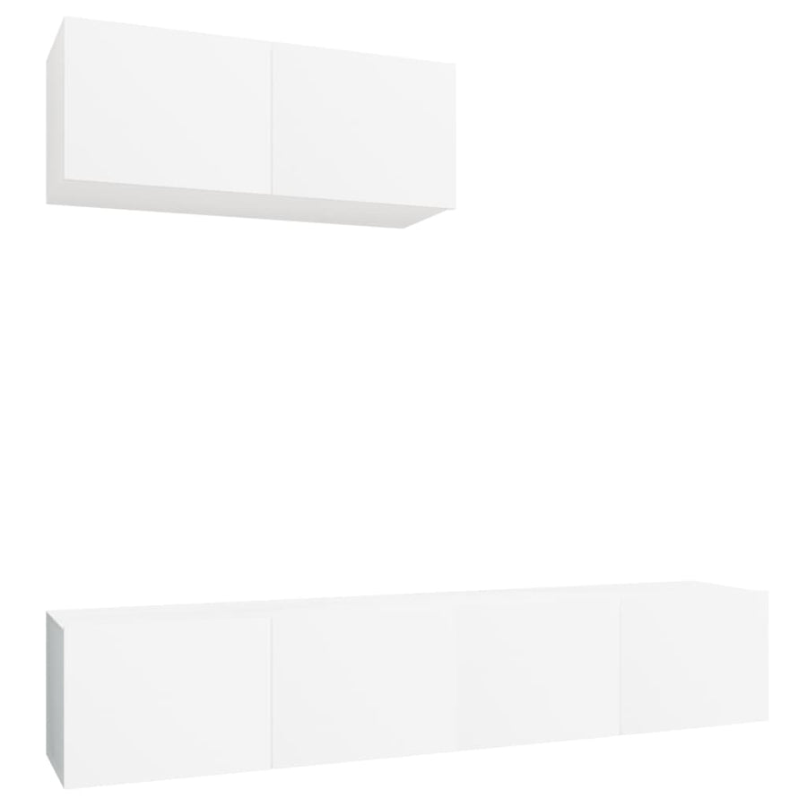 -Delige Tv-Meubelset Bewerkt Hout 80 x 30 x 30 cm Wit
