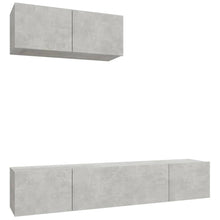 -Delige Tv-Meubelset Bewerkt Hout 80 x 30 x 30 cm Betongrijs