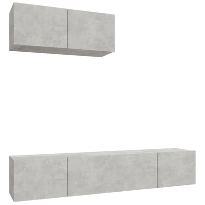 -Delige Tv-Meubelset Bewerkt Hout 80 x 30 x 30 cm Betongrijs