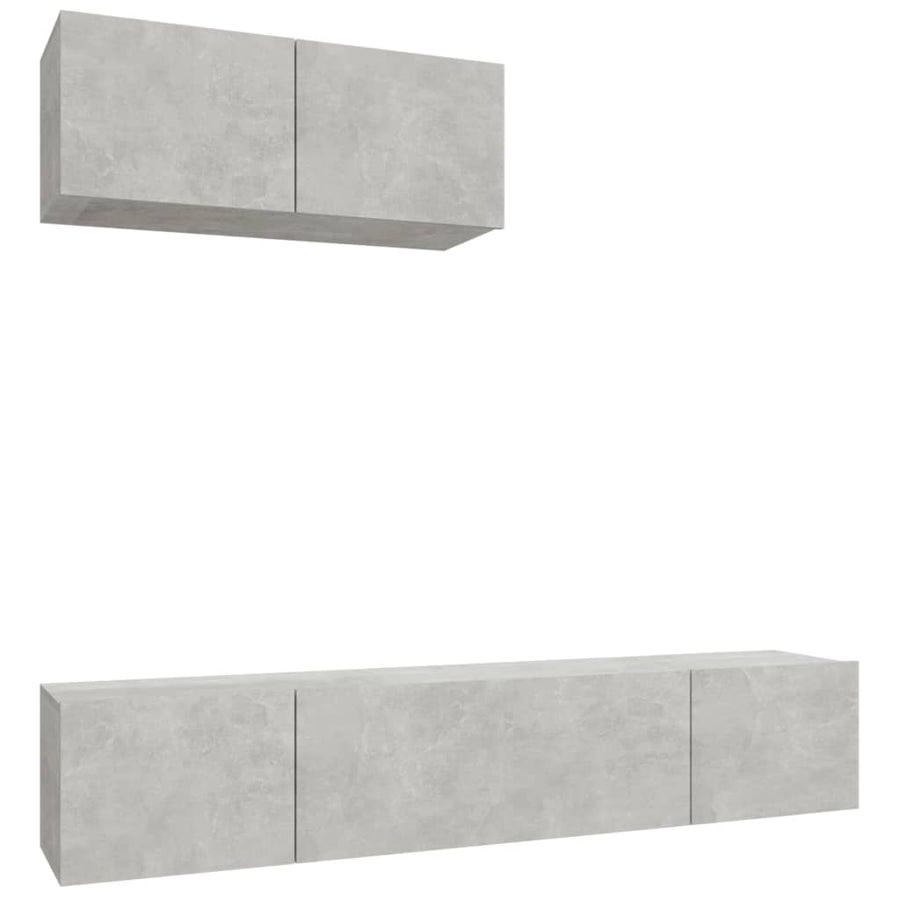 -Delige Tv-Meubelset Bewerkt Hout 80 x 30 x 30 cm Betongrijs