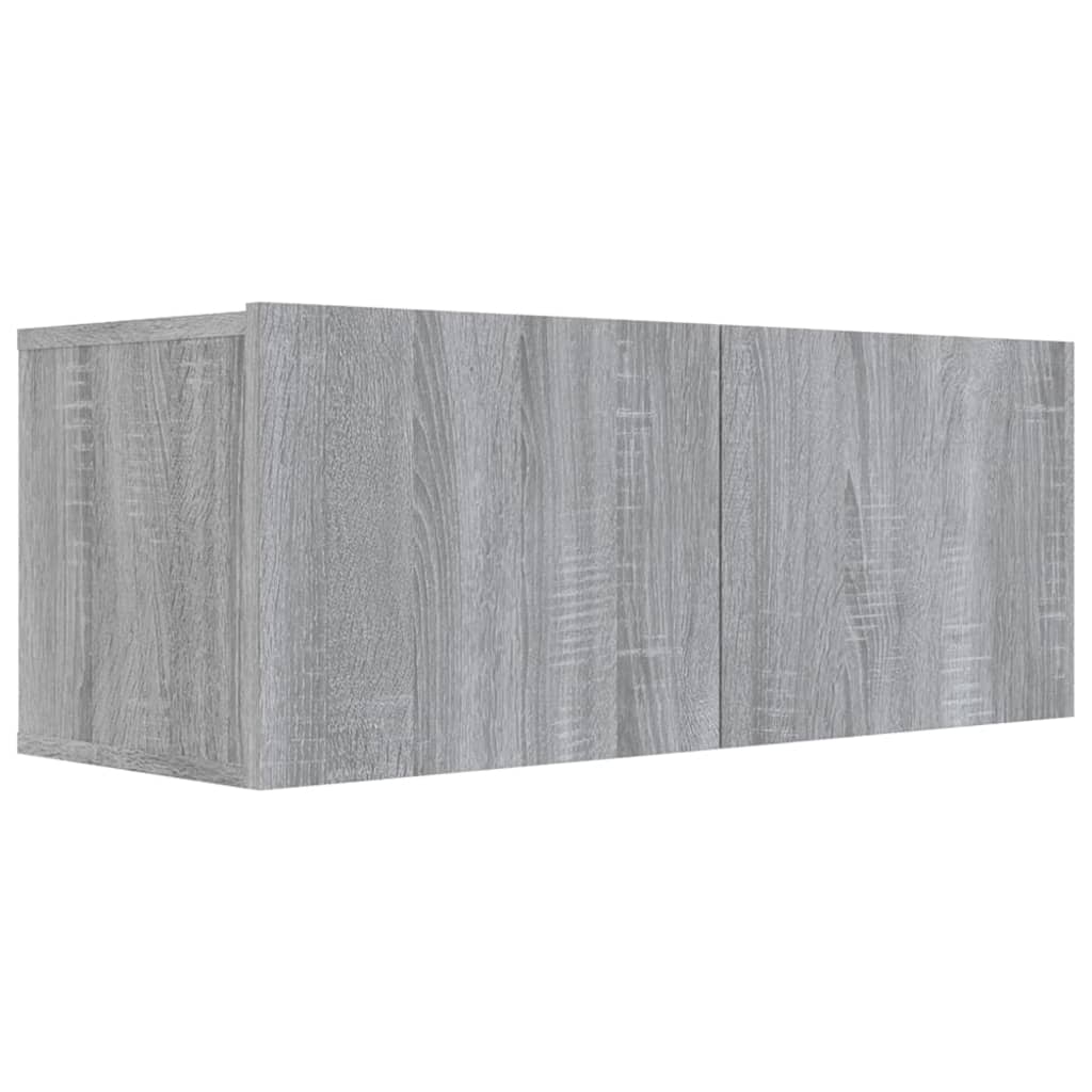 -Delige Tv-Meubelset Bewerkt Hout Eikenkleurig 80 x 30 x 30 cm Grijs sonoma