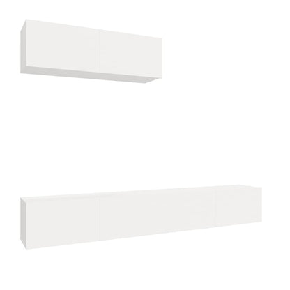 -Delige Tv-Meubelset Bewerkt Hout 100 x 30 x 30 cm Wit