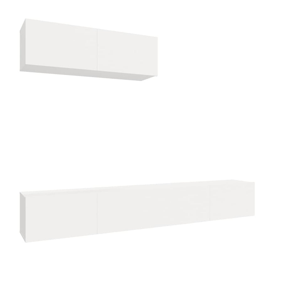 -Delige Tv-Meubelset Bewerkt Hout 100 x 30 x 30 cm Wit