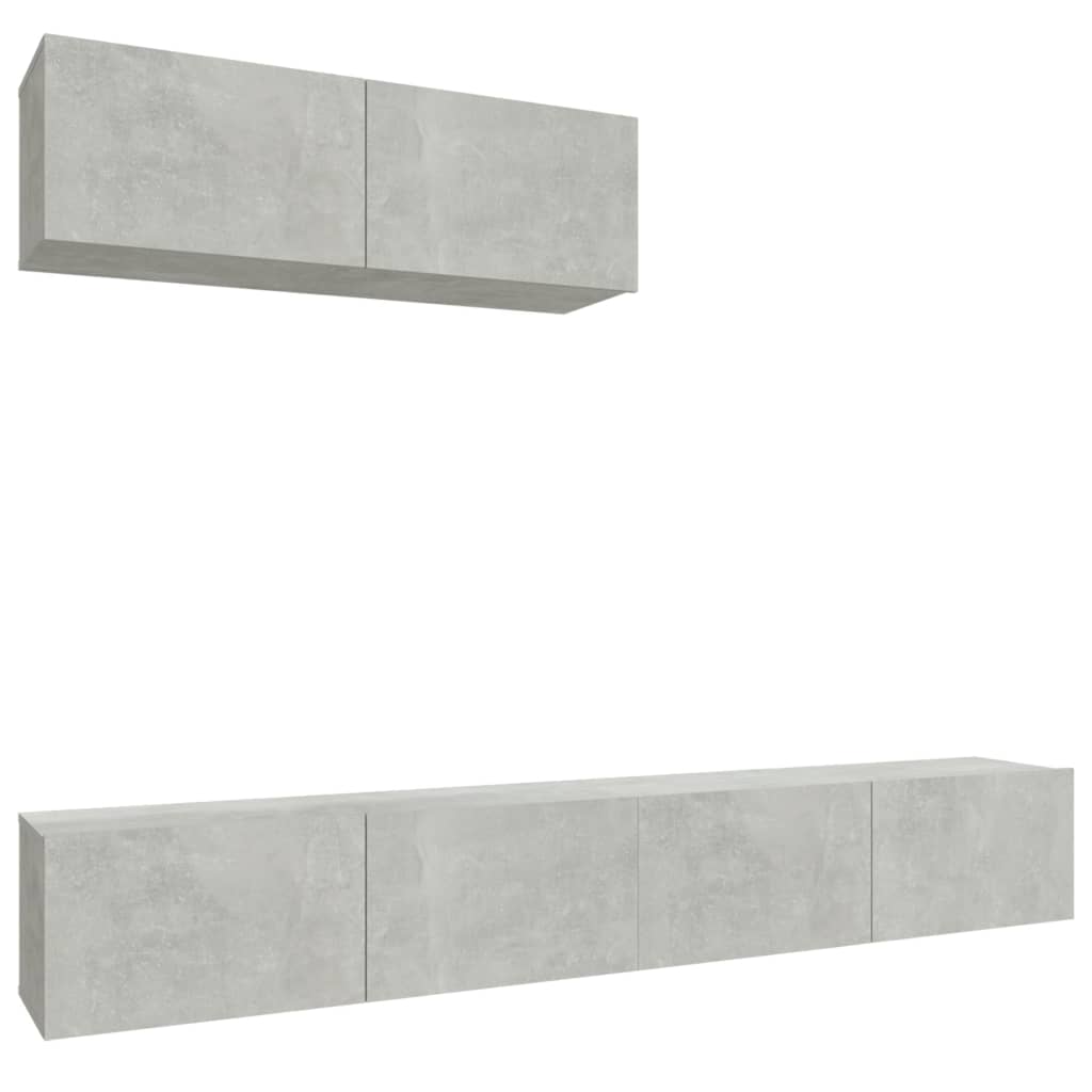 -Delige Tv-Meubelset Bewerkt Hout 100 x 30 x 30 cm Betongrijs