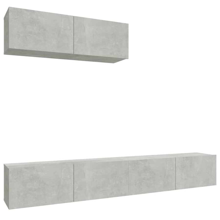 -Delige Tv-Meubelset Bewerkt Hout 100 x 30 x 30 cm Betongrijs