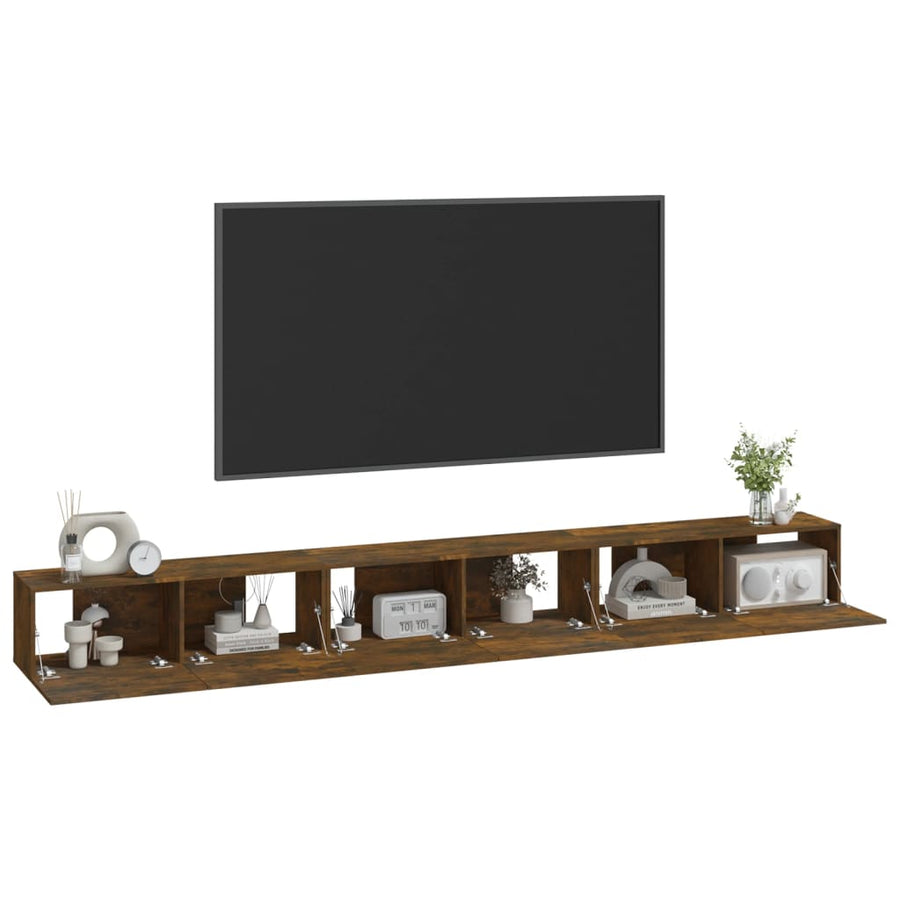 3-Delige Tv-Meubelset Bewerkt Hout Kleurig 100 cm