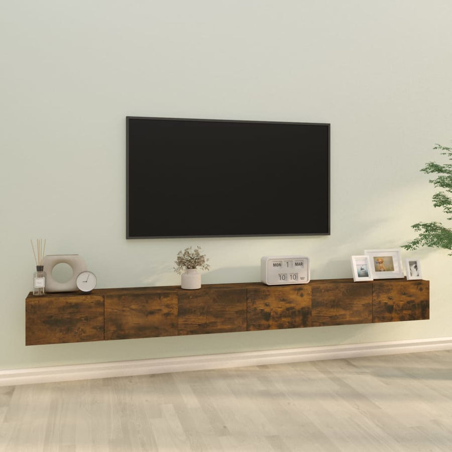 3-Delige Tv-Meubelset Bewerkt Hout Kleurig 100 cm