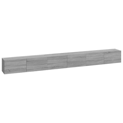 -Delige Tv-Meubelset Bewerkt Hout Eikenkleurig 100 x 30 x 30 cm Grijs sonoma