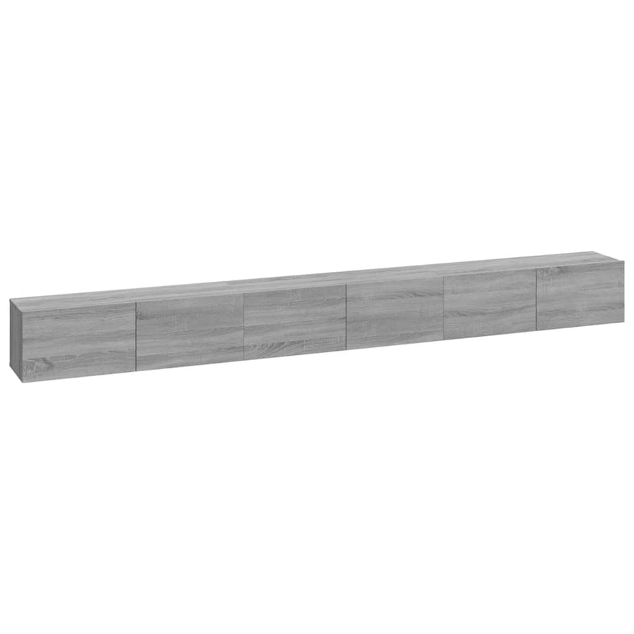 -Delige Tv-Meubelset Bewerkt Hout Eikenkleurig 100 x 30 x 30 cm Grijs sonoma