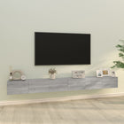 Tv-meubelset 3-delig bewerkt hout grijs sonoma eiken 100x30x30 cm