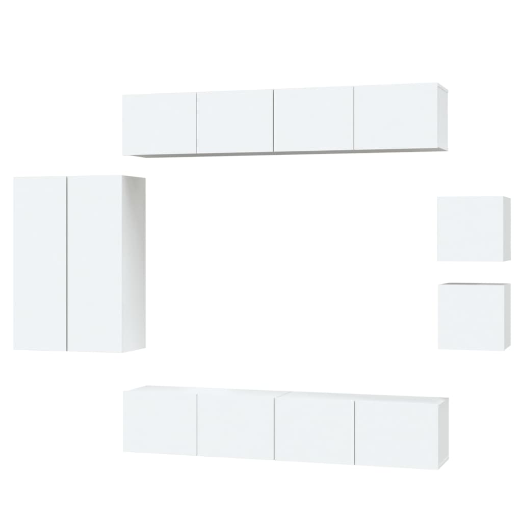 -Delige Tv-Meubelset Bewerkt Hout 30.5 x 30 x 90 cm Wit