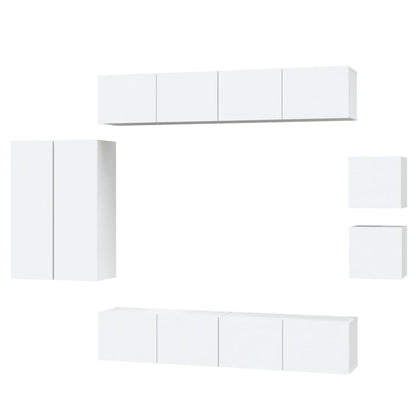 -Delige Tv-Meubelset Bewerkt Hout 30.5 x 30 x 90 cm Wit
