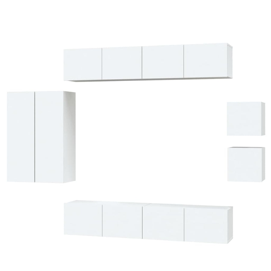 -Delige Tv-Meubelset Bewerkt Hout 30.5 x 30 x 90 cm Wit