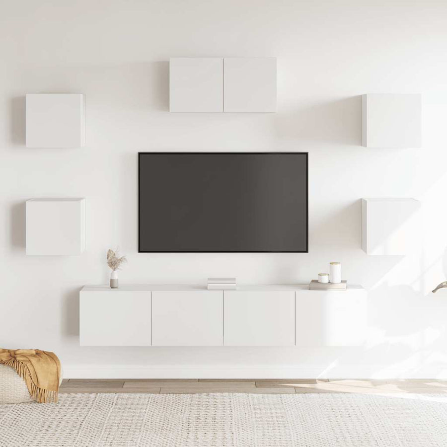 -Delige Tv-Meubelset Bewerkt Hout 60 x 30 x 30 cm