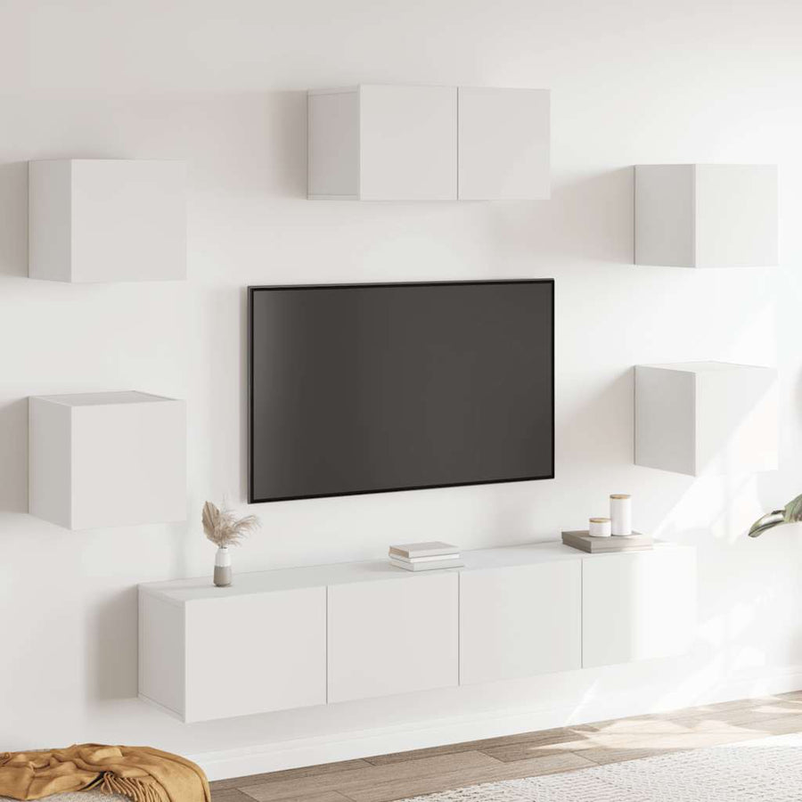 -Delige Tv-Meubelset Bewerkt Hout 60 x 30 x 30 cm