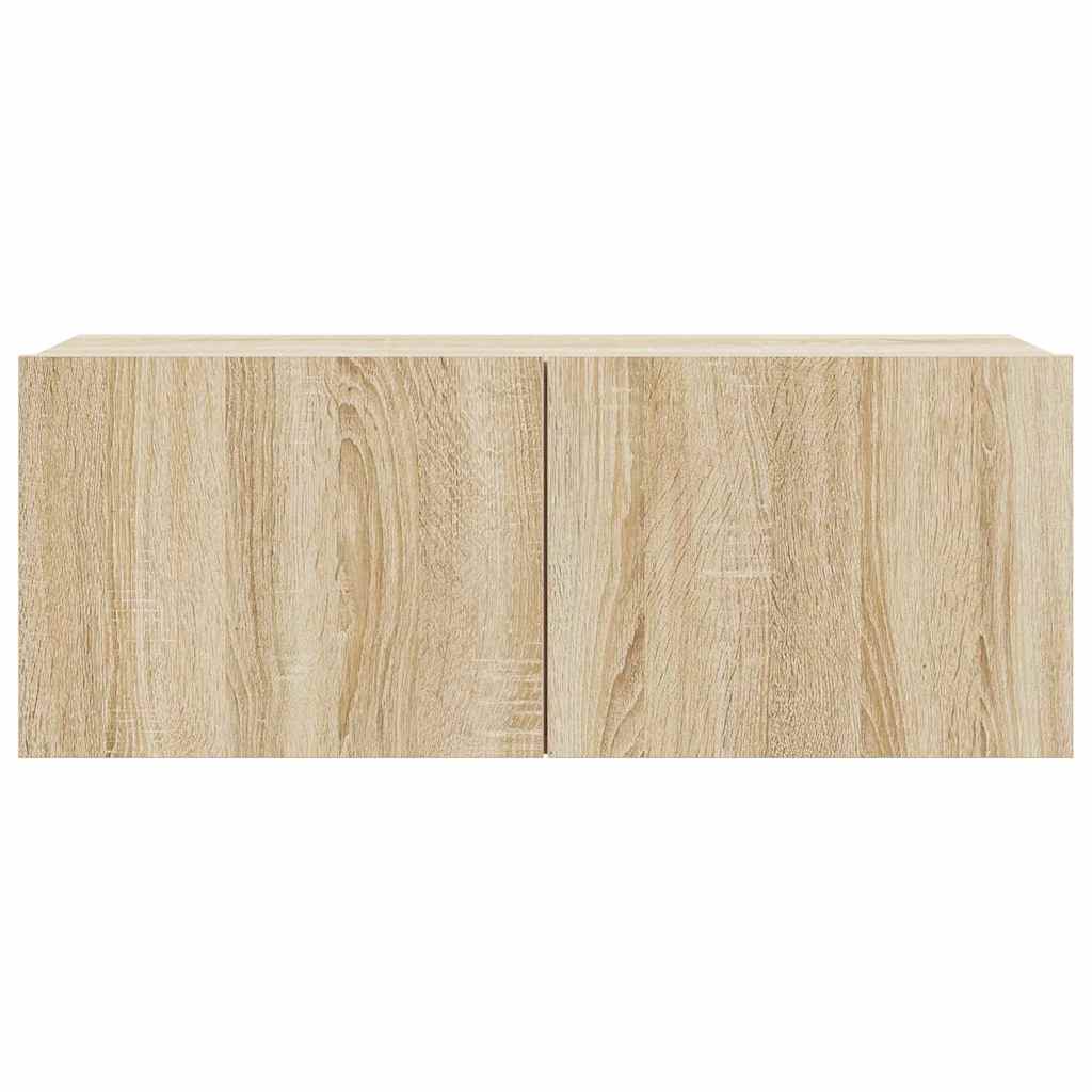 7-Delige Tv-Meubelset Bewerkt Hout Kleurig 60 x 30 x 30 cm Sonoma eiken