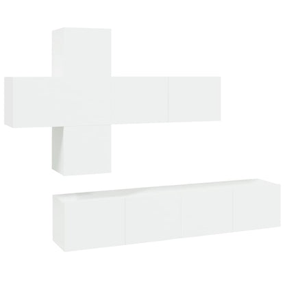 -Delige Tv-Meubelset Bewerkt Hout 80 x 30 x 30 cm Wit