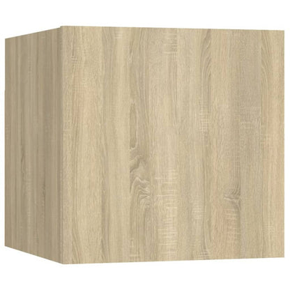 7-Delige Tv-Meubelset Bewerkt Hout Kleurig 80 x 30 x 30 cm Sonoma eiken