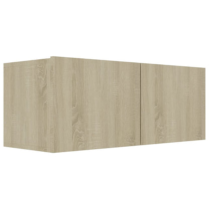 7-Delige Tv-Meubelset Bewerkt Hout Kleurig 80 x 30 x 30 cm Sonoma eiken