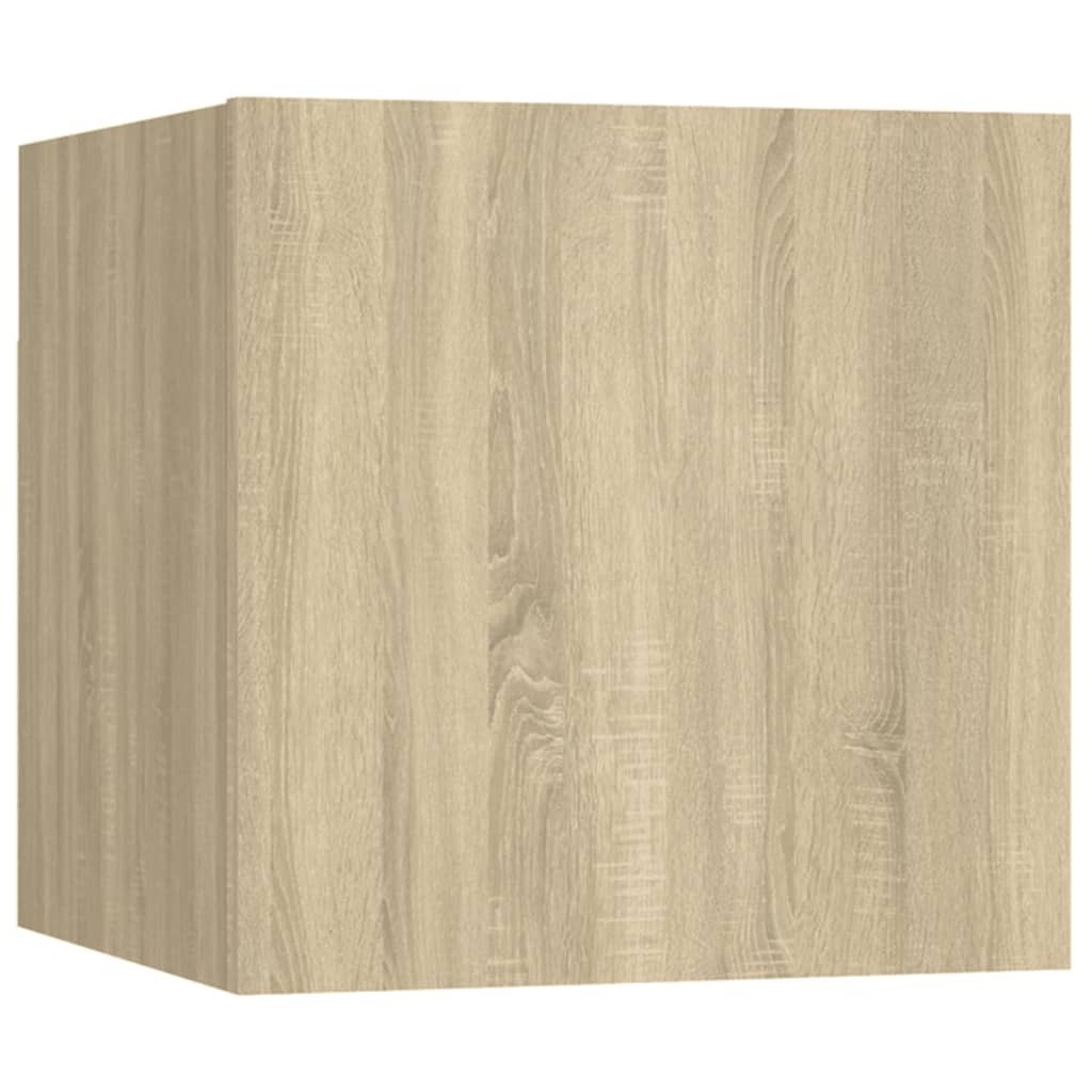 7-Delige Tv-Meubelset Bewerkt Hout Kleurig 100 x 30 x 30 cm Sonoma eiken