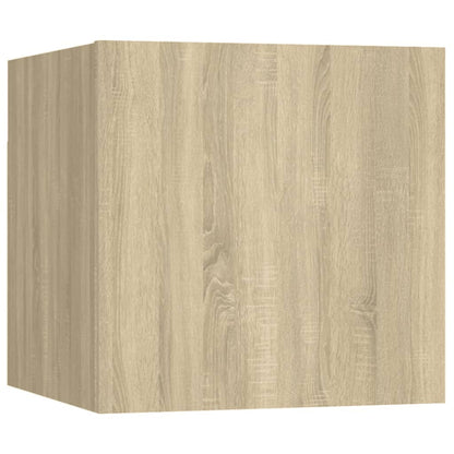 7-Delige Tv-Meubelset Bewerkt Hout Kleurig 100 x 30 x 30 cm Sonoma eiken