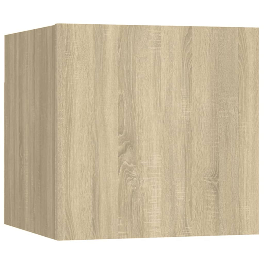 7-Delige Tv-Meubelset Bewerkt Hout Kleurig 100 x 30 x 30 cm Sonoma eiken