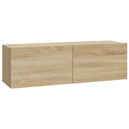 7-Delige Tv-Meubelset Bewerkt Hout Kleurig 100 x 30 x 30 cm Sonoma eiken