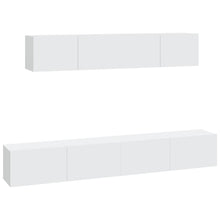 4-Delige Tv-Meubelset Bewerkt Hout 80 cm Wit