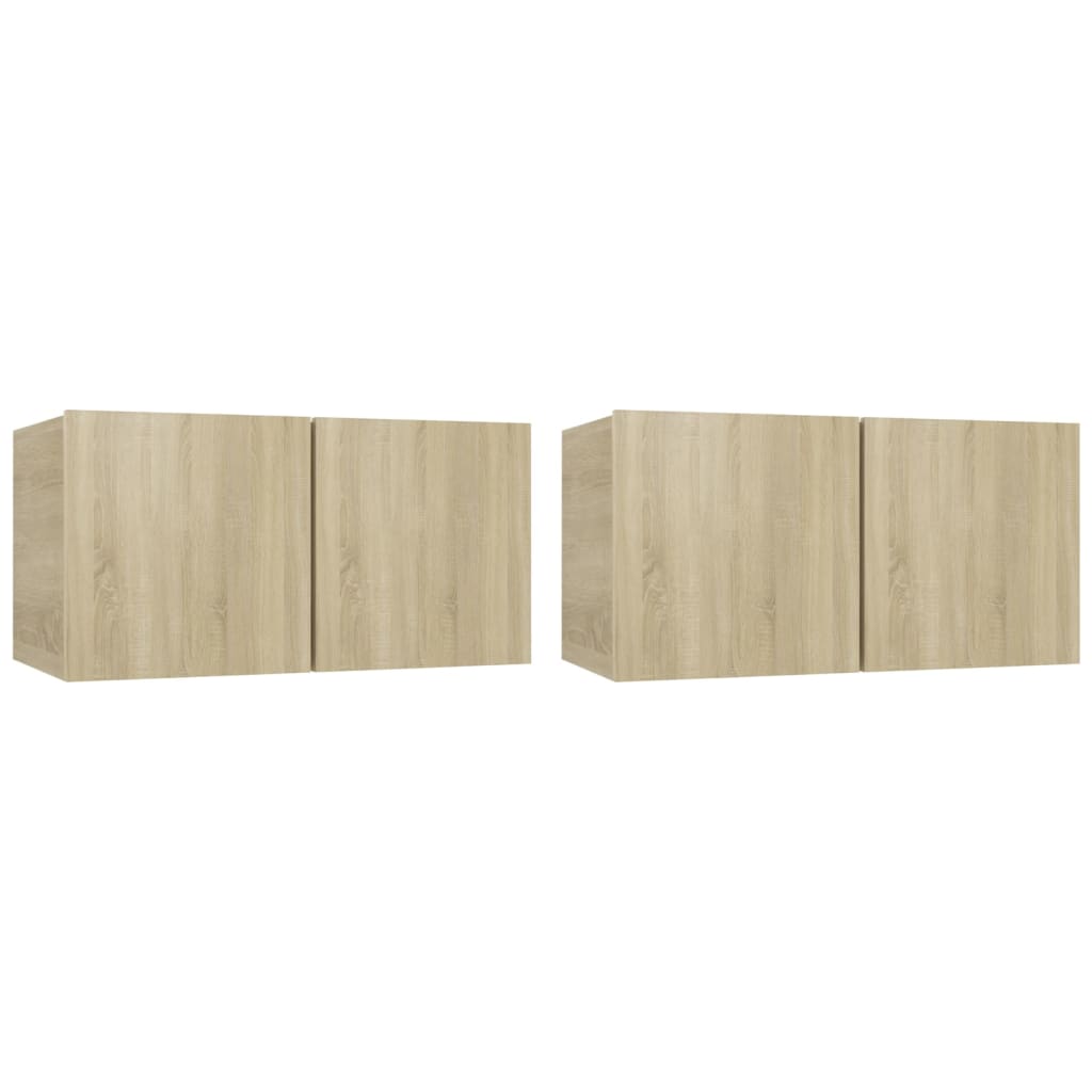 -Delige Tv-Meubelset Bewerkt Hout Kleurig 80 x 30 x 30 cm Sonoma eiken