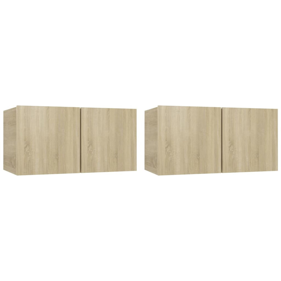 -Delige Tv-Meubelset Bewerkt Hout Kleurig 80 x 30 x 30 cm Sonoma eiken
