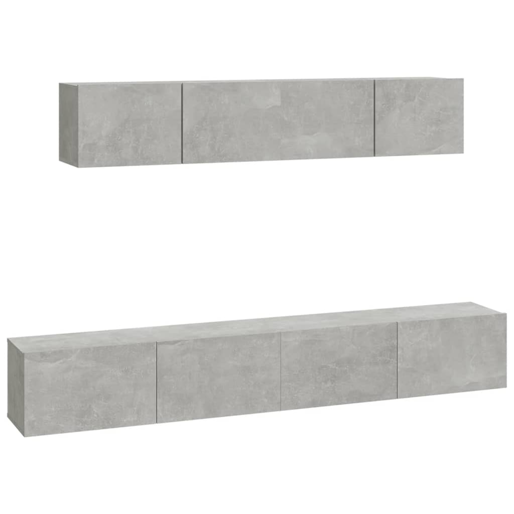 -Delige Tv-Meubelset Bewerkt Hout 80 x 30 x 30 cm Betongrijs