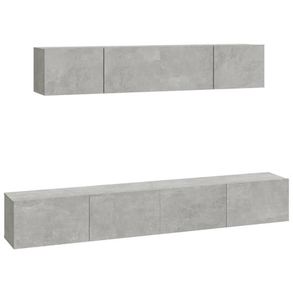 -Delige Tv-Meubelset Bewerkt Hout 80 x 30 x 30 cm Betongrijs