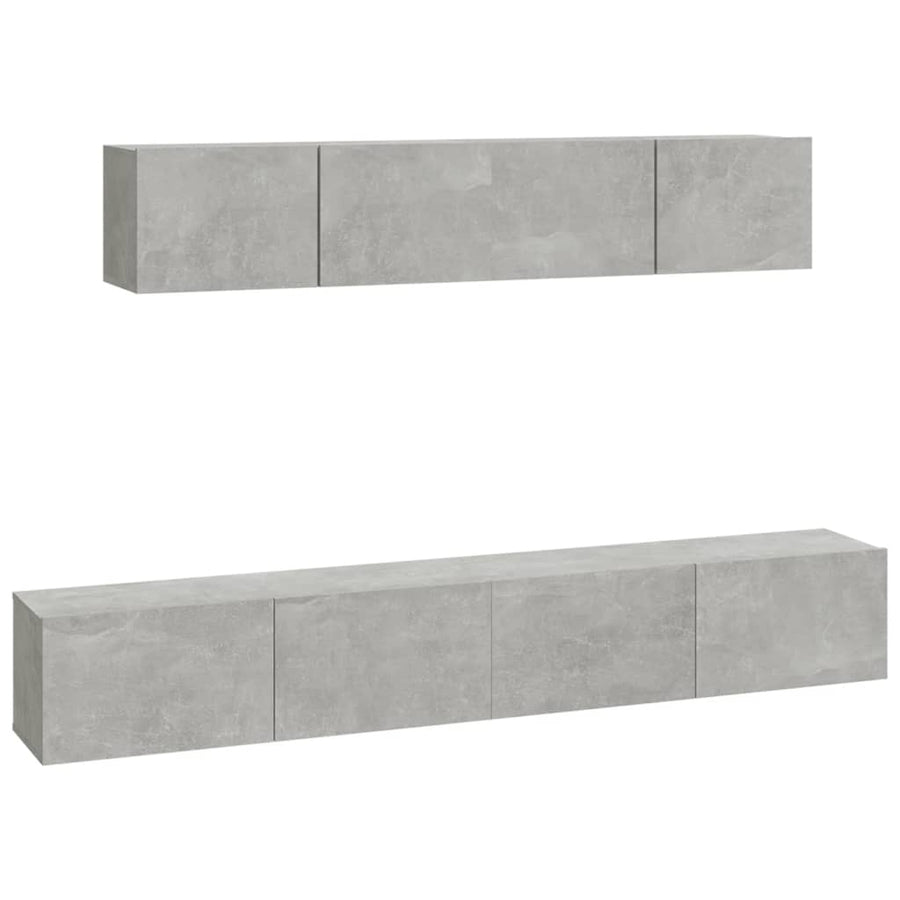 -Delige Tv-Meubelset Bewerkt Hout 80 x 30 x 30 cm Betongrijs