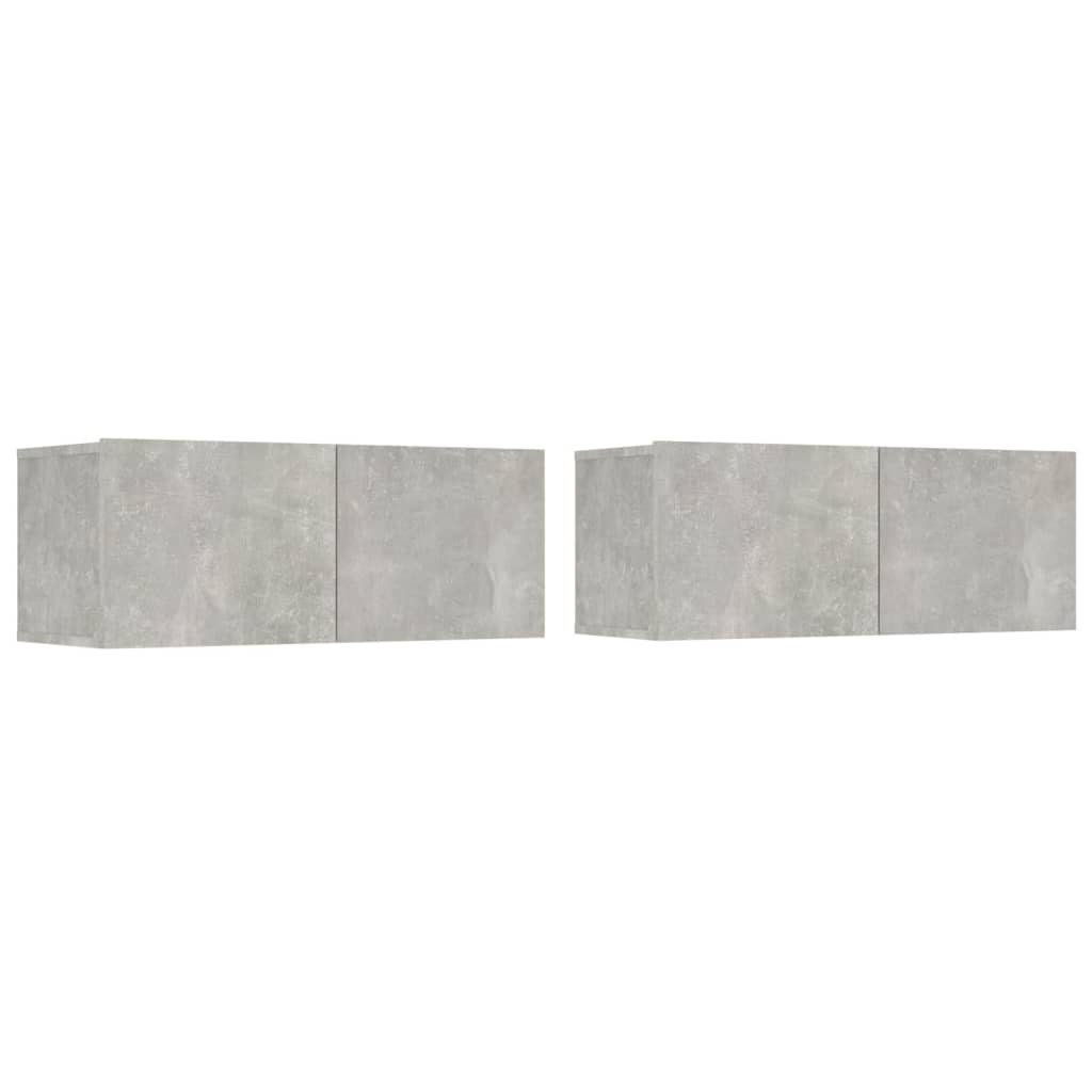 -Delige Tv-Meubelset Bewerkt Hout 80 x 30 x 30 cm Betongrijs