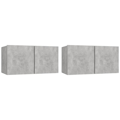 -Delige Tv-Meubelset Bewerkt Hout 80 x 30 x 30 cm Betongrijs
