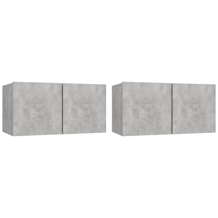 -Delige Tv-Meubelset Bewerkt Hout 80 x 30 x 30 cm Betongrijs
