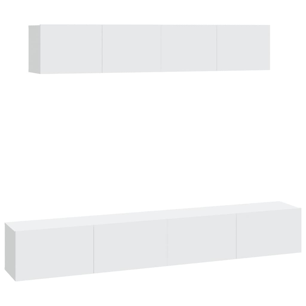 -Delige Tv-Meubelset Bewerkt Hout 100 x 30 x 30 cm Wit