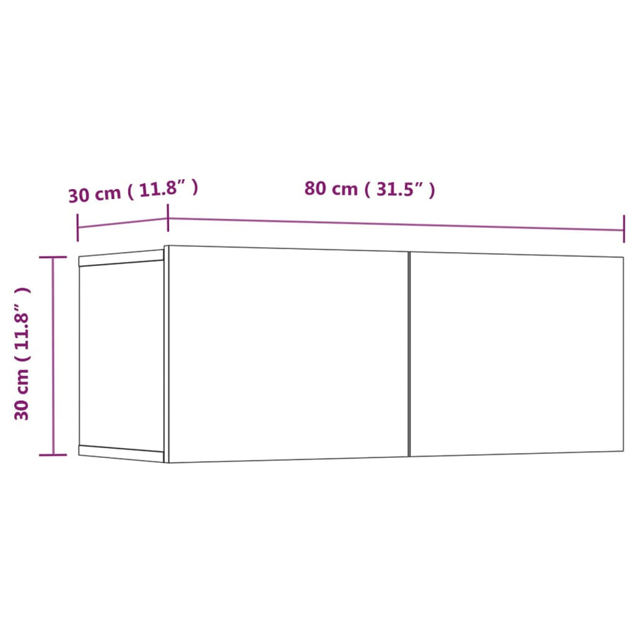 -Delige Tv-Meubelset Bewerkt Hout 100 x 30 x 30 cm Wit