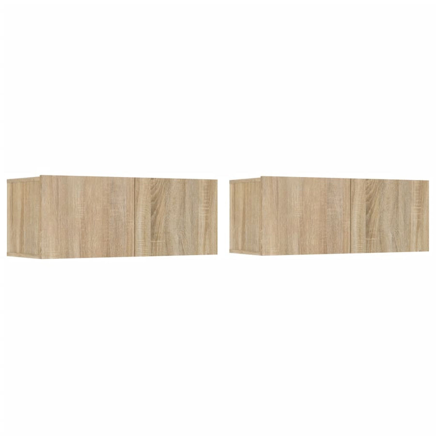 -Delige Tv-Meubelset Bewerkt Hout Kleurig 100 x 30 x 30 cm Sonoma eiken