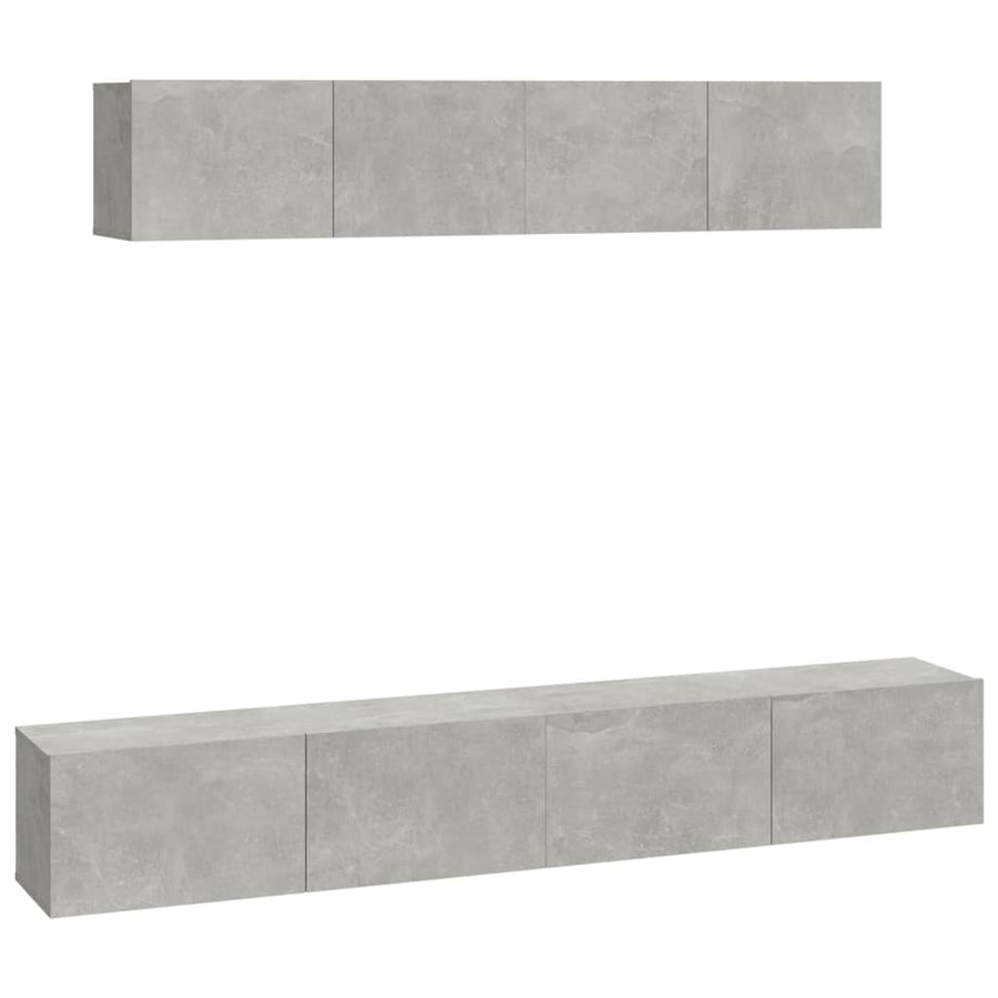 -Delige Tv-Meubelset Bewerkt Hout 100 x 30 x 30 cm Betongrijs