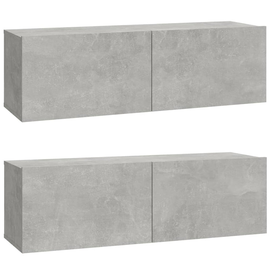 -Delige Tv-Meubelset Bewerkt Hout 100 x 30 x 30 cm Betongrijs