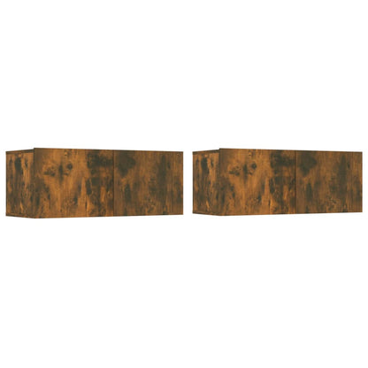 -Delige Tv-Meubelset Bewerkt Hout Kleurig 100 x 30 x 30 cm Gerookt eiken