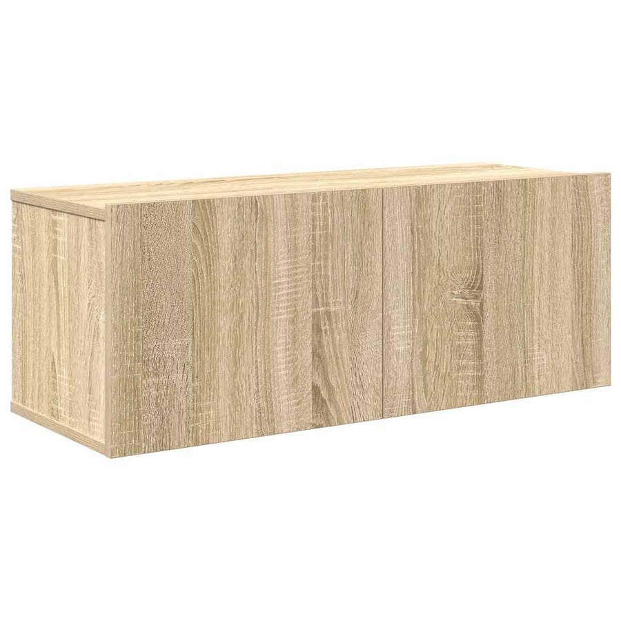 7-Delige Tv-Meubelset Bewerkt Hout Kleurig Sonoma eiken