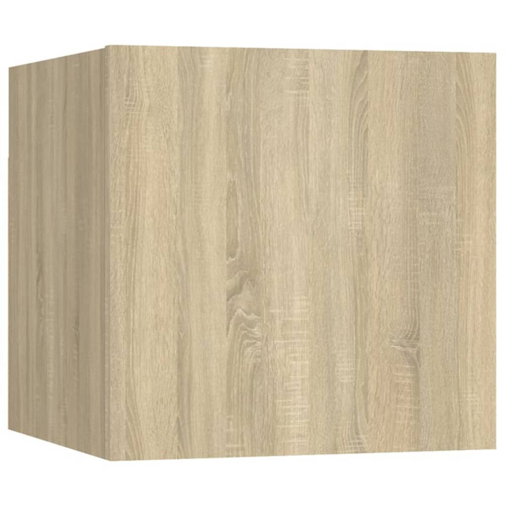 7-Delige Tv-Meubelset Bewerkt Hout Kleurig Sonoma eiken