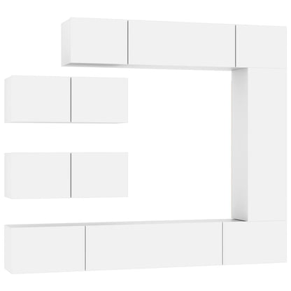 -Delige Tv-Meubelset Bewerkt Hout 7 100 x 30 x 30 cm Wit