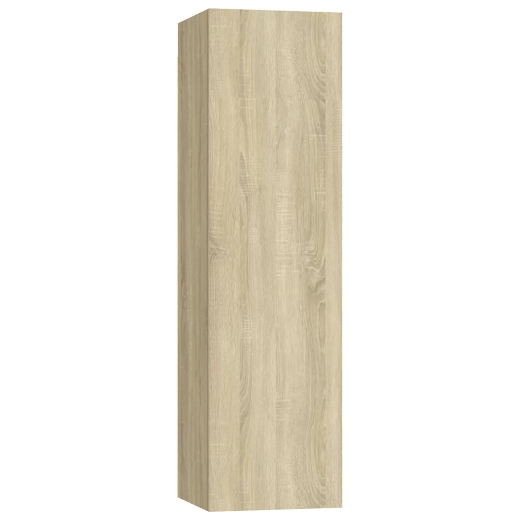 -Delige Tv-Meubelset Bewerkt Hout Kleurig 7 100 x 30 x 30 cm Sonoma eiken