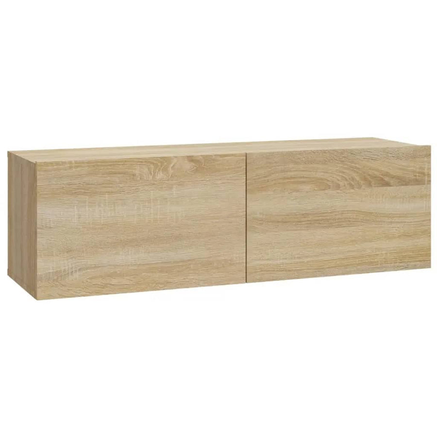 -Delige Tv-Meubelset Bewerkt Hout Kleurig 7 100 x 30 x 30 cm Sonoma eiken