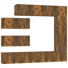 -Delige Tv-Meubelset Bewerkt Hout Kleurig 7 100 x 30 x 30 cm Gerookt eiken